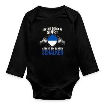 Idée cadeau Schalke Fan Football Team - Body Bébé bio manches longues - noir - Devant