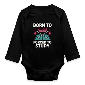 Baton Twirler Majorette Captain Squad Club - Organic Longsleeve Baby Bodysuit - black - Front