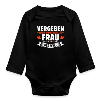 Malle VERGEBEN AN DIE WUNDERVOLLSTE FRAU - Baby Bio-Langarm-Body - Schwarz - Vorne