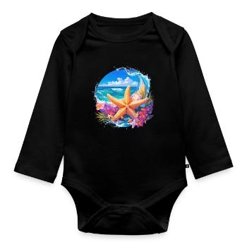 Starfish Starfish - Organic Longsleeve Baby Bodysuit - black - Front