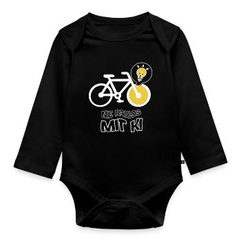 Vélo créatif avec design d’ampoule - Body Bébé bio manches longues - noir - Devant