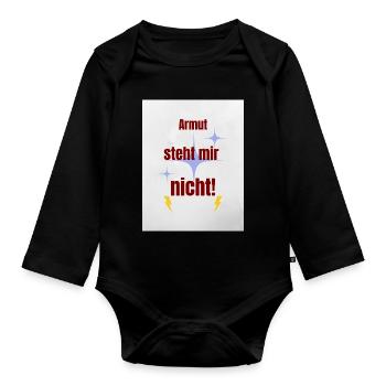 Humorous Pride Saying - Organic Longsleeve Baby Bodysuit - black - Front