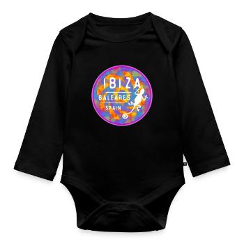 Ibiza Balearic Islands Design - Organic Longsleeve Baby Bodysuit - black - Front