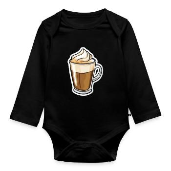 Kaffee - Baby Bio-Langarm-Body - Schwarz - Vorne