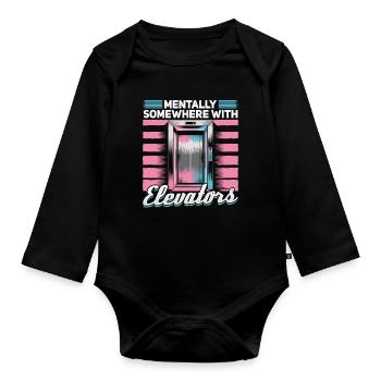 Elevator toddler & kids - Organic Longsleeve Baby Bodysuit - black - Front