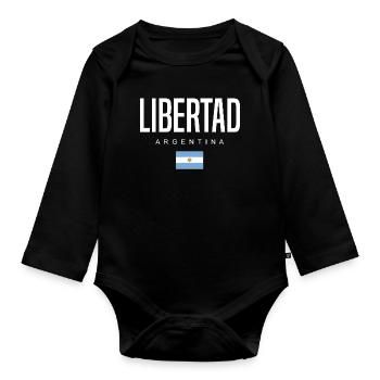 Libertad Argentine Argentin - Body Bébé bio manches longues - noir - Devant