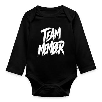 Team Member - Organic Longsleeve Baby Bodysuit - black - Front