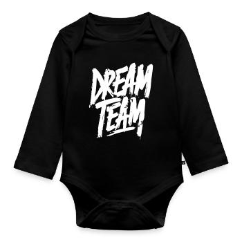 Dream Team - Baby Bio-Langarm-Body - Schwarz - Vorne