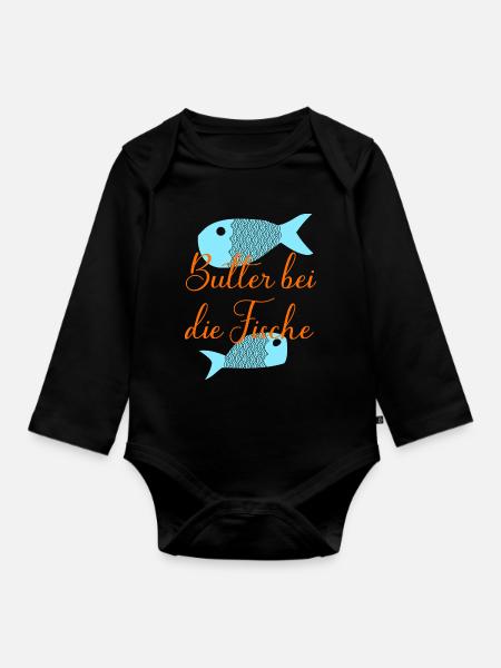 Butter bei die Fische - Baby Bio-Langarm-Body - Schwarz
