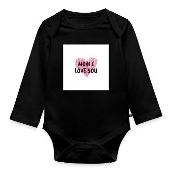 Mom I love U - Baby Bio-Langarm-Body - Schwarz - Vorne