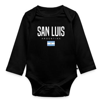 San Luis Argentina Argentinian - Organic Longsleeve Baby Bodysuit - black - Front