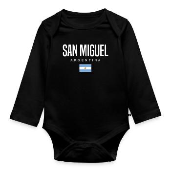 San Miguel Argentinien Argentinier - Baby Bio-Langarm-Body - Schwarz - Vorne