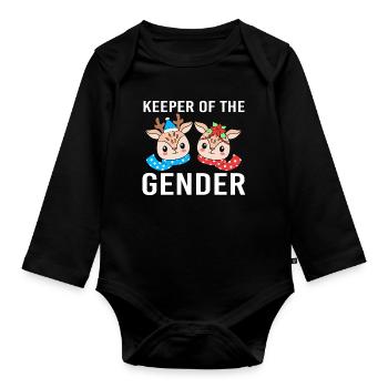 Gardien de la révélation du genre - Body Bébé bio manches longues - noir - Devant