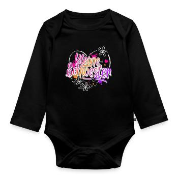 Kleine Schwester - Baby Bio-Langarm-Body - Schwarz - Vorne