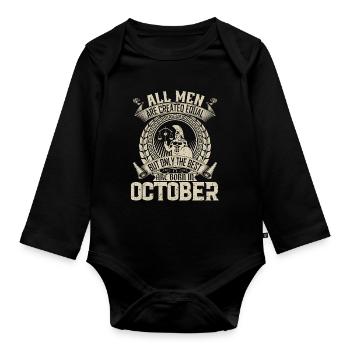 October All Men Are Created Equal Design - Organic Longsleeve Baby Bodysuit - black - Front