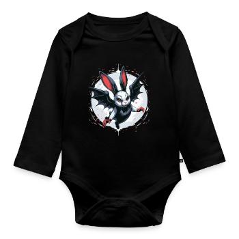 Dark Bunny Vampire Crest Vampire Vampire - Organic Longsleeve Baby Bodysuit - black - Front