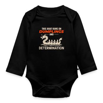 Knödel Und Entschlossenheit Drachenboot - Baby Bio-Langarm-Body - Schwarz - Vorne