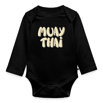 Muay thai - Organic Longsleeve Baby Bodysuit - black - Front