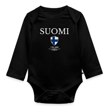 Originaire de Finlande, né en Finlande - Body Bébé bio manches longues - noir - Devant