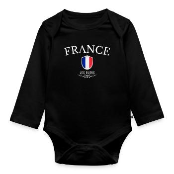 Ursprünglich aus Frankreich, geboren in Frankreich - Baby Bio-Langarm-Body - Schwarz - Vorne