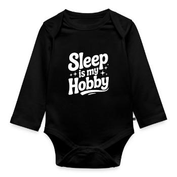 Le sommeil est mon passe-temps - Body Bébé bio manches longues - noir - Devant