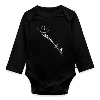 Skifahren Heartbeat - Baby Bio-Langarm-Body - Schwarz - Vorne