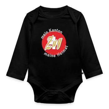 My Home Train Gift - Organic Longsleeve Baby Bodysuit - black - Front