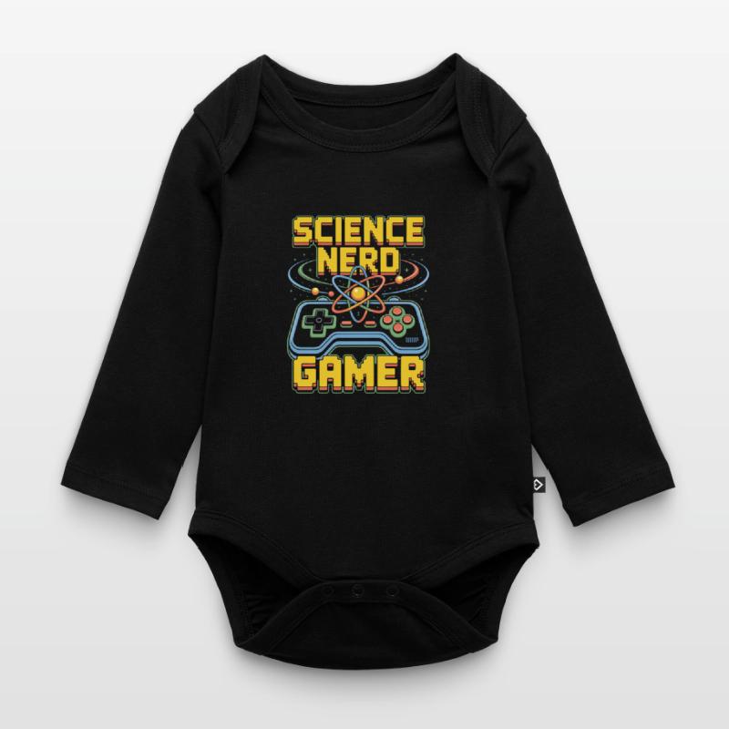 Science Nerd Gamer Atom Controller Wissenschaft Baby Bio-Langarm-Body