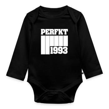 Timeless 1993 retro design - Organic Longsleeve Baby Bodysuit - black - Front