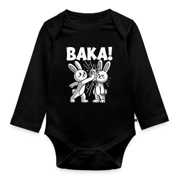 Sortez du contact social inutile Baka Anime - Body Bébé bio manches longues - noir - Devant