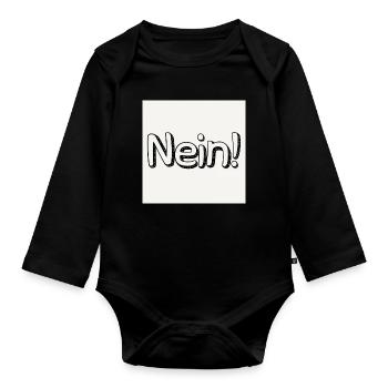 Playful No lettering for creative designs - Organic Longsleeve Baby Bodysuit - black - Front