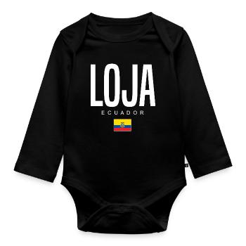 Loja Équateur Équatoriens - Body Bébé bio manches longues - noir - Devant
