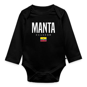 Manta Équateur Équatorien - Body Bébé bio manches longues - noir - Devant