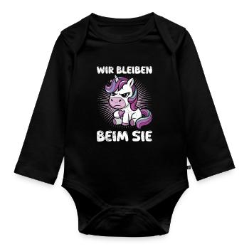 Mallorca WE STAY WITH YOU Anti Flirt Funny - Organic Longsleeve Baby Bodysuit - black - Front