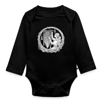 Makramee Design – Kreativität & Boho Style - Baby Bio-Langarm-Body - Schwarz - Vorne