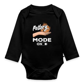 Töpfermodus Aktiv Für Kreative Köpfe - Baby Bio-Langarm-Body - Schwarz - Vorne