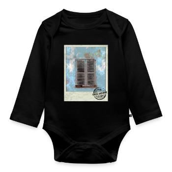 Fenêtres patinées dans le style du sud - Body Bébé bio manches longues - noir - Devant