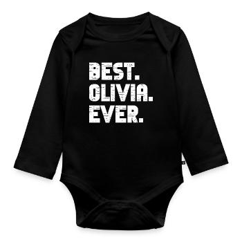 Meilleur cadeau Olivia de tous les temps - Body Bébé bio manches longues - noir - Devant