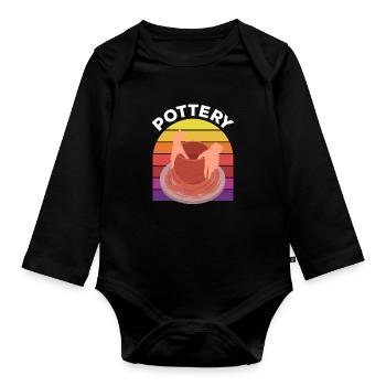 Töpfern Leidenschaft Sonnenuntergang - Baby Bio-Langarm-Body - Schwarz - Vorne