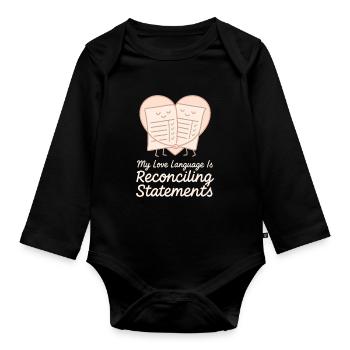 Blagues d’un étudiant en comptabilité cpa en formation excel - Body Bébé bio manches longues - noir - Devant