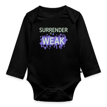 Devotion is weak splash - Organic Longsleeve Baby Bodysuit - black - Front