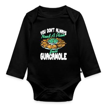 I Know the Guac Is Extra Funny Avocado Quote Meme - Baby Bio-Langarm-Body - Schwarz - Vorne
