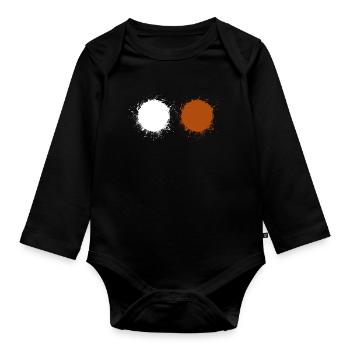 Weiß Braun - Baby Bio-Langarm-Body - Schwarz - Vorne