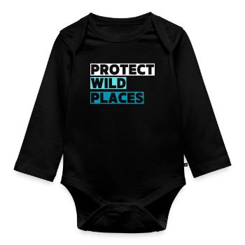 Wilderness & Adventure Protection - Organic Longsleeve Baby Bodysuit - black - Front
