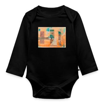 Collage - Baby Bio-Langarm-Body - Schwarz - Vorne