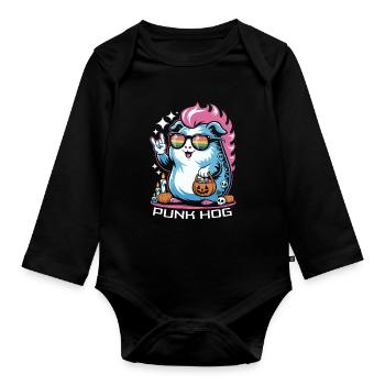 Colorful Punk Meerschein for Halloween - Organic Longsleeve Baby Bodysuit - black - Front
