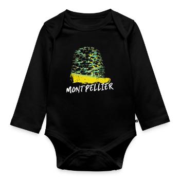 Montpellier Dynamische Farben in der Architektur - Baby Bio-Langarm-Body - Schwarz - Vorne