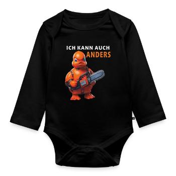 I CAN DO IT DIFFERENTLY - Organic Longsleeve Baby Bodysuit - black - Front