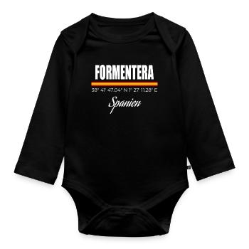 Formentera - Body Bébé bio manches longues - noir - Devant