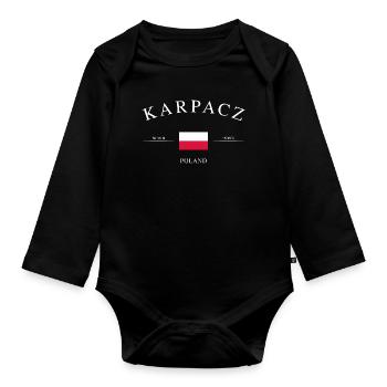 Karpacz Poland – Holiday Souvenir & Gift - Organic Longsleeve Baby Bodysuit - black - Front